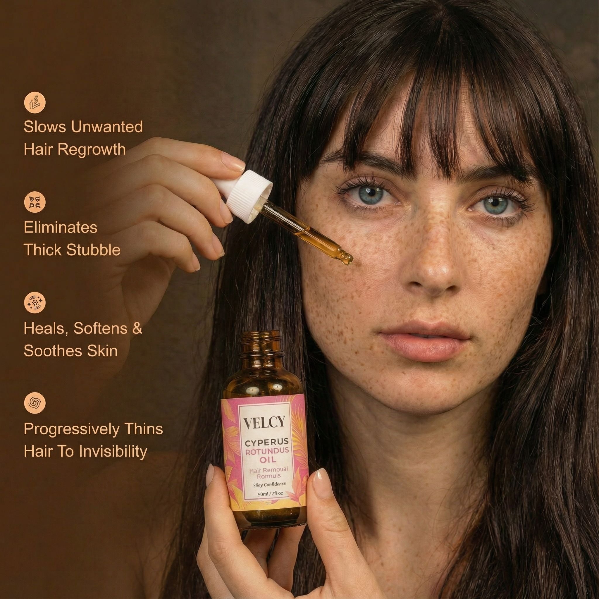 Velcy™ Smooth Regrowth Oil · Cyperus Rotundus Formula